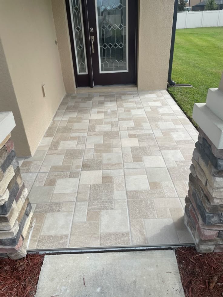 About Us front porch tile